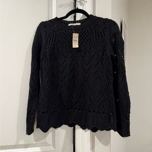 Black Open Knit Sweater